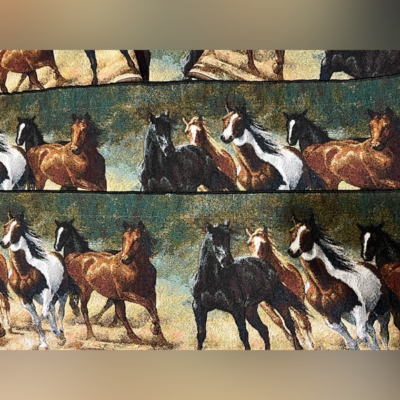 Horse Print Window Treatment Tapestry by C.Cummings